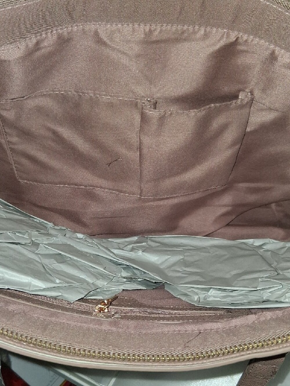 bebe Mauve Taupe Tote with Matching Wristlet NWT - Picture 6 of 9